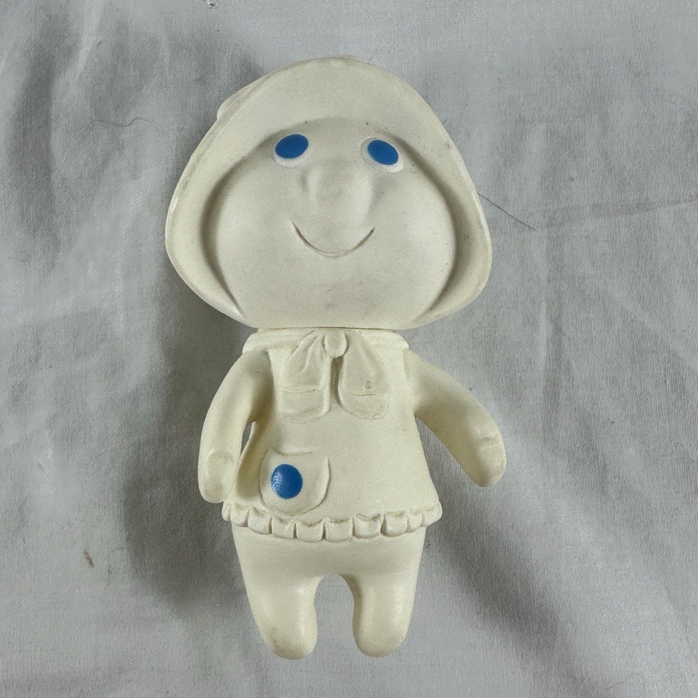 Vintage 1970s Pillsbury Dough Boy 1971 & Girl 1972 Rubber Dolls Poppin Set of 2 - Picture 2 of 16